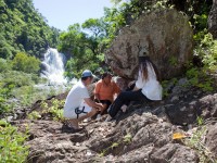 Bloomfield Falls with local Indigenous guides from the Walker Family, all part of the Bloomfield Lodge full day tour including Cedar Bay National Park and Cooktown